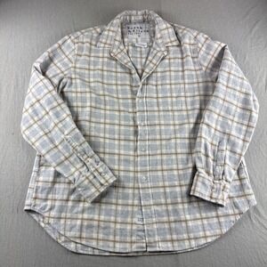 Frank Eileen Flannel Shirt Womens M Plaid Italy Luxury Long Sleeve Button Up Top